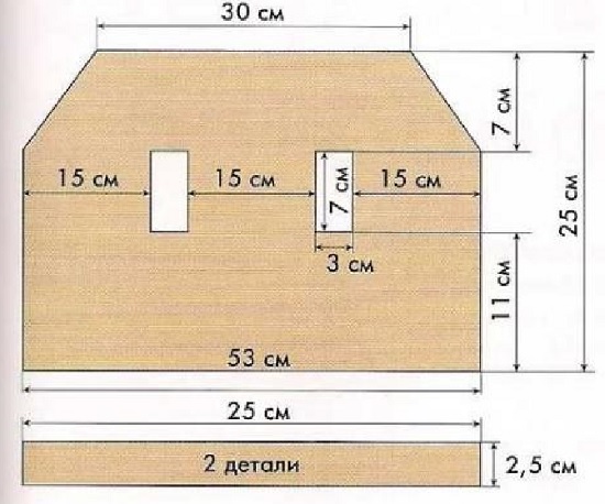 Доска - 25 см или 62 стежка